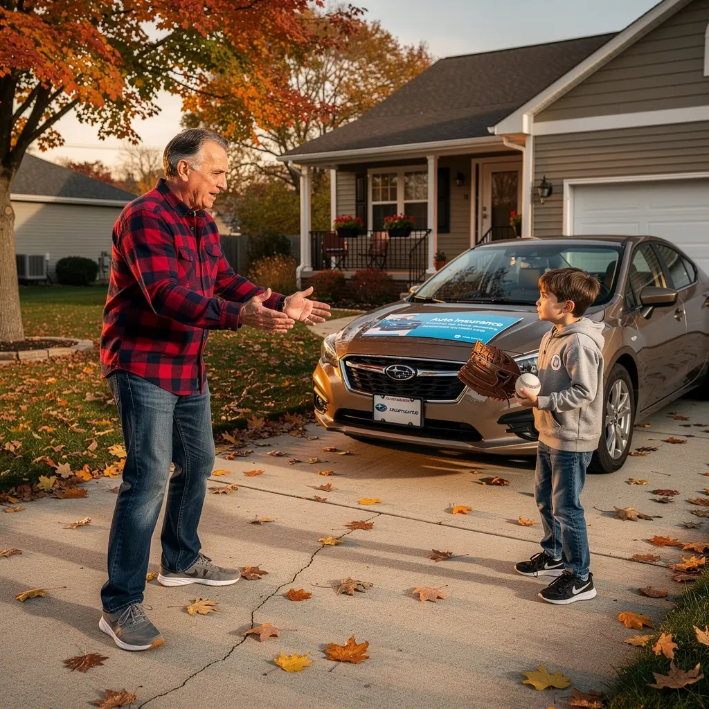 Obrazek przedstawiający zadowolonego kierowcę korzystającego z ubezpieczenia z wybaczeniem wypadków.