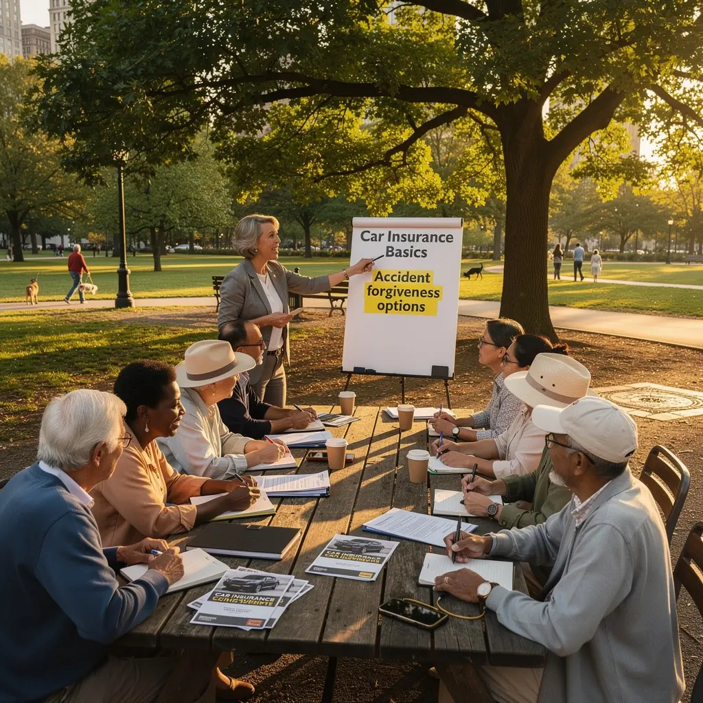 Uśmiechnięty kierowca sprawdzający polisę ubezpieczeniową w samochodzie.